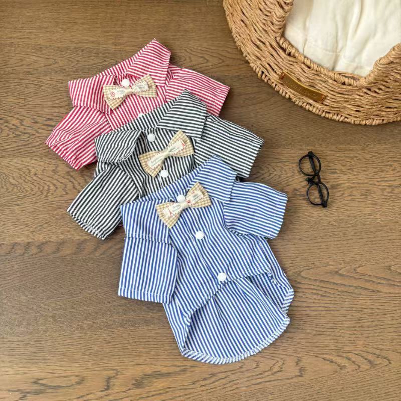 Pet Striped Collar Shirt