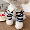 Dog Striped Polo Shirt Casual Wear