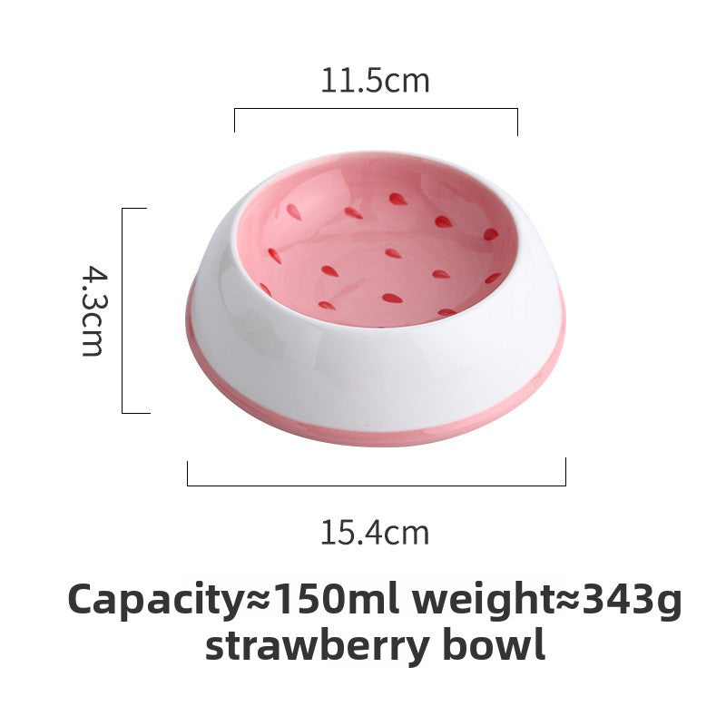 Ceramic Fruit-Shaped Pet Feeding Bowl