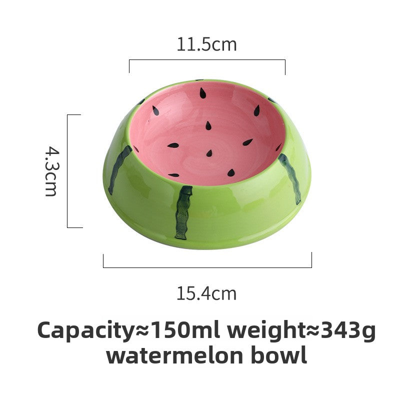 Ceramic Fruit-Shaped Pet Feeding Bowl