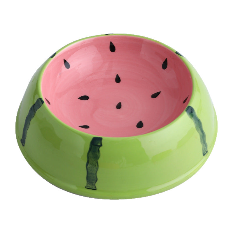 Ceramic Fruit-Shaped Pet Feeding Bowl