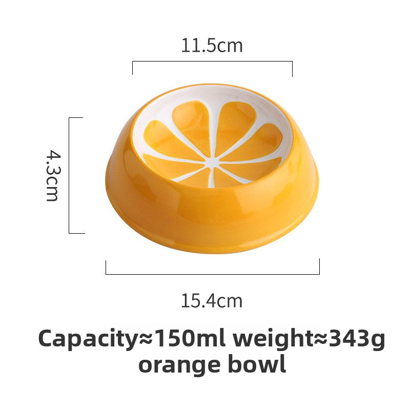Ceramic Fruit-Shaped Pet Feeding Bowl