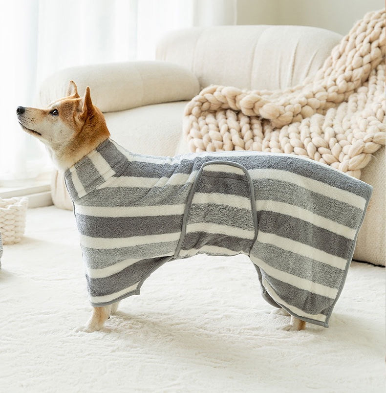 Absorbent Coral Fleece Pet Bathrobe