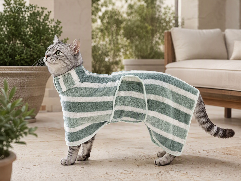 Roupão Absorvente em Fleece de Coral para Cães
