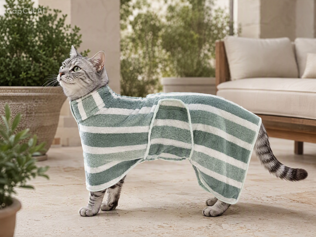Roupão Absorvente em Fleece de Coral para Cães