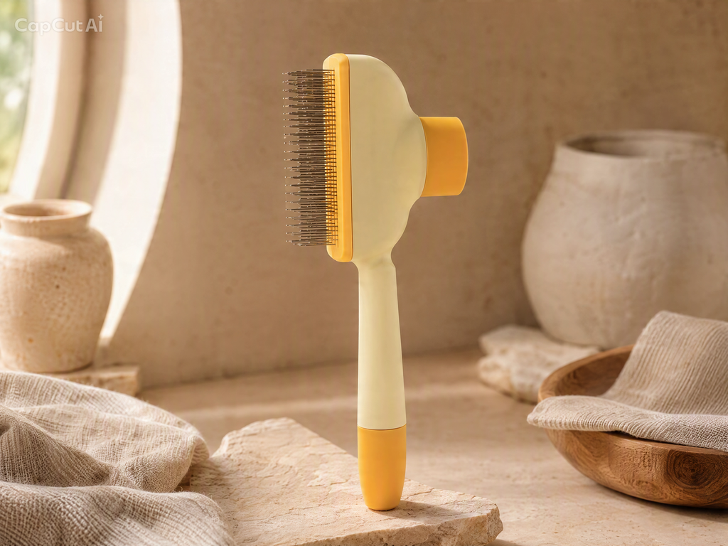Escova Autolimpante para Desembaraçar e Remover Pelo