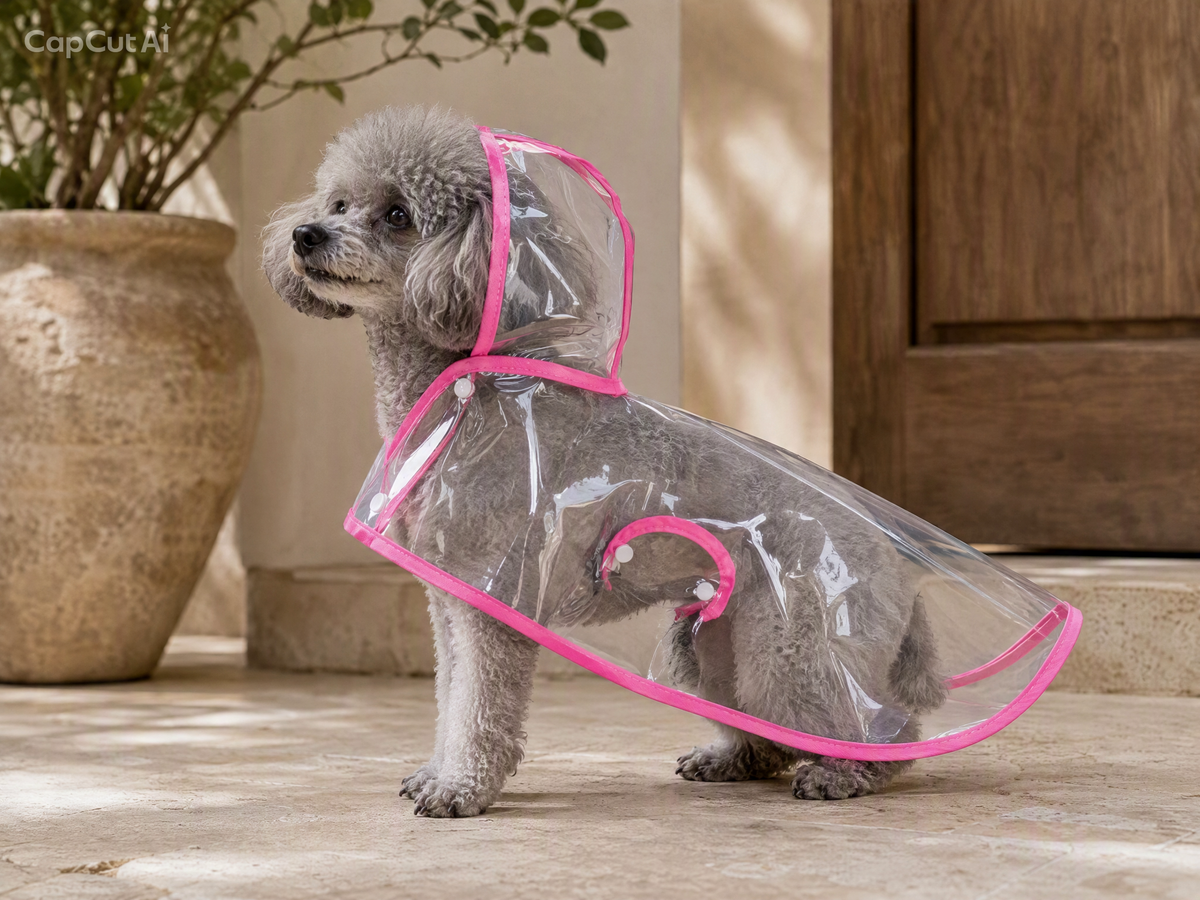 Capa de Chuva Transparente para Cães